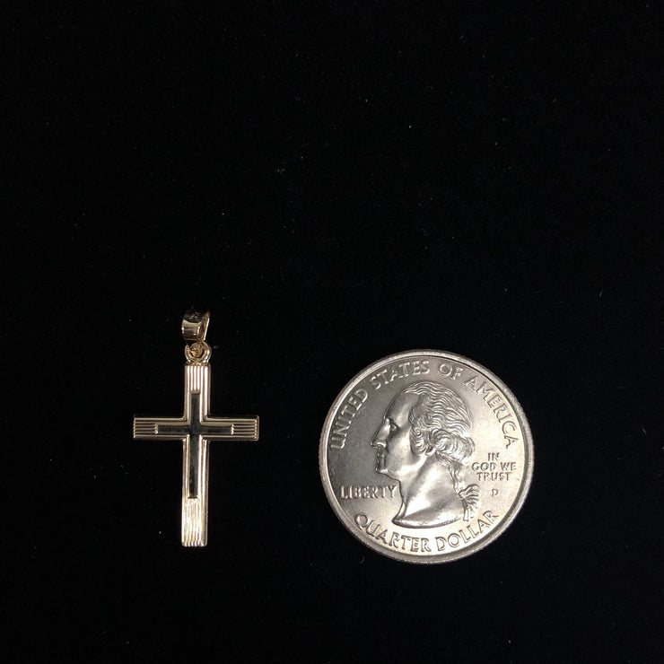 14K Gold Religious Cross Charm Pendant