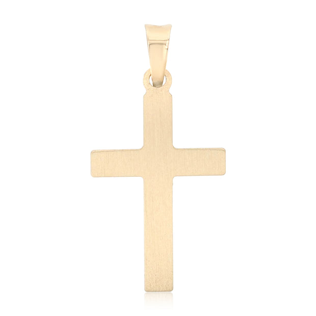 14K Gold Cross Charm Pendant with 3.1mm Figaro 3+1 Chain Necklace