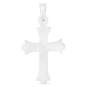 14K Gold Religious Cross Charm Pendant with 0.8mm Box Chain Necklace