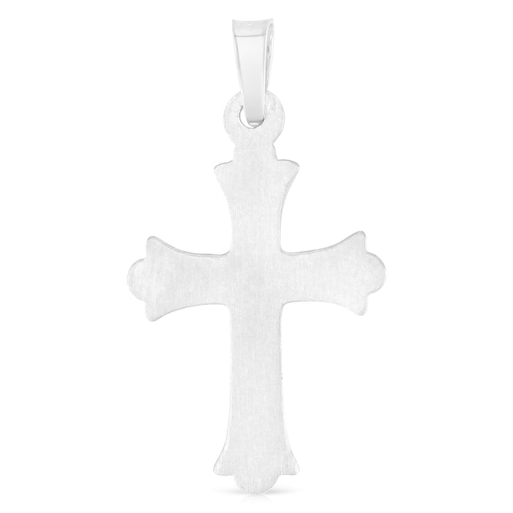 14K Gold Religious Cross Charm Pendant with 0.8mm Box Chain Necklace