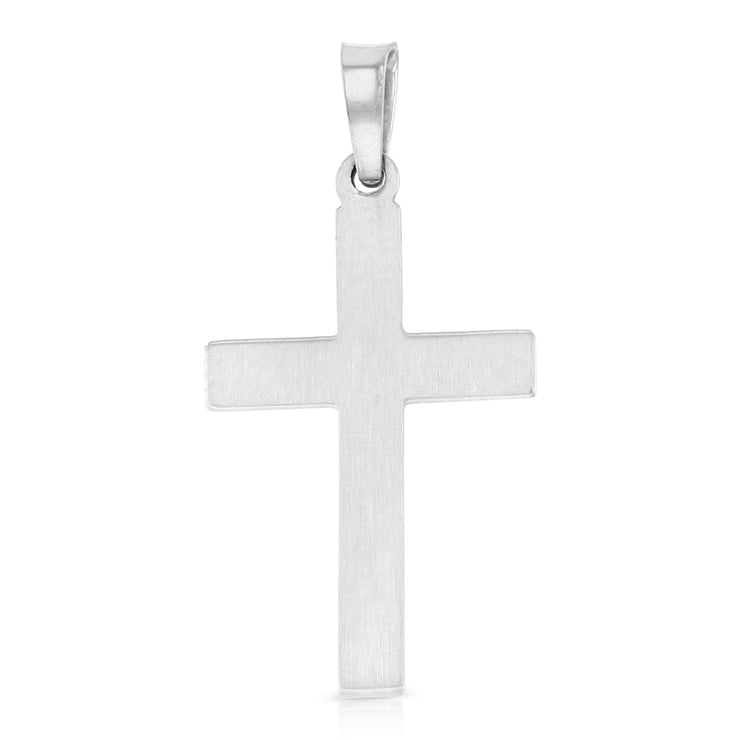 14K Gold Religious Cross Charm Pendant with 0.8mm Box Chain Necklace