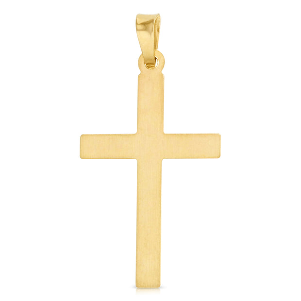 14K Gold Cross Charm Pendant with 2.3mm Figaro 3+1 Chain Necklace