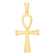 14K Gold Egyptian Ankh Religious Cross Charm Pendant