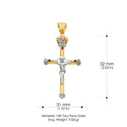 14K Gold Religious Crucifix Charm Pendant