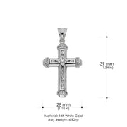 14K Gold Religious Cross Charm Pendant