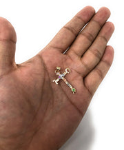 14K Gold Lucky Religious Cross Charm Pendant