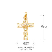 14K Gold Religious Crucifix Charm Pendant