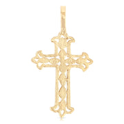 14K Gold Religious Cross Charm Pendant
