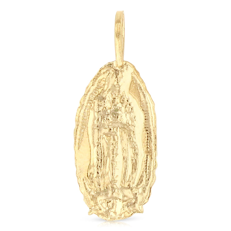 14K Gold Religious Guadalupe Charm Pendant