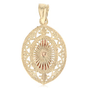 14K Gold Religious Guadalupe Charm Pendant