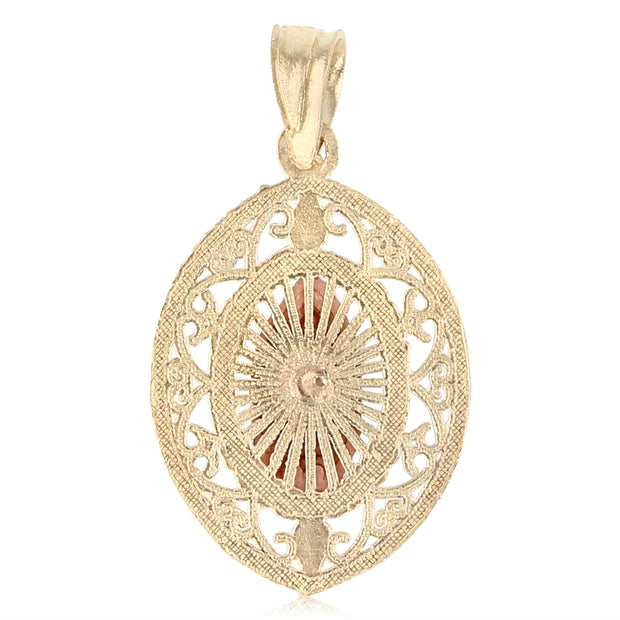 14K Gold Religious Guadalupe Charm Pendant