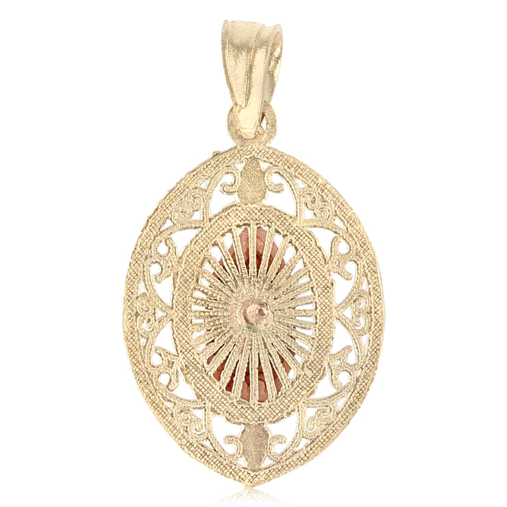 14K Gold Religious Guadalupe Charm Pendant