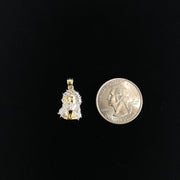 14K Gold Religious Jesus Head CZ Charm Pendant