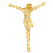14K Gold Jesus Christ Body Charm Pendant with 3.1mm Figaro 3+1 Chain Necklace