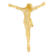 14K Gold Religious Jesus Christ Body Charm Pendant with 0.8mm Box Chain Necklace
