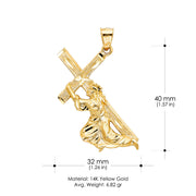 14K Gold Religious Charm Pendant