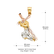 14K Gold Religious Charm Pendant