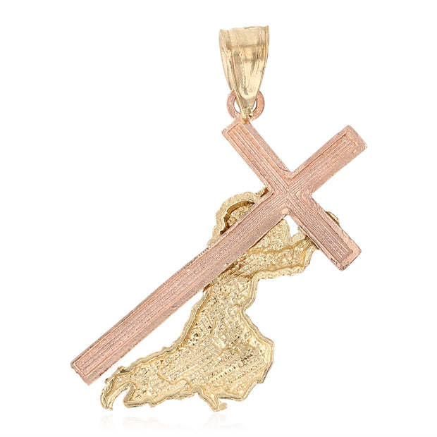 14K Gold Religious Charm Pendant