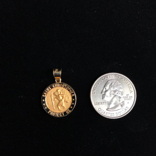 14K Gold Religious St. Christopher Charm Pendant