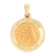 14K Gold St. Anthony Charm Pendant with 2.3mm Figaro 3+1 Chain Necklace