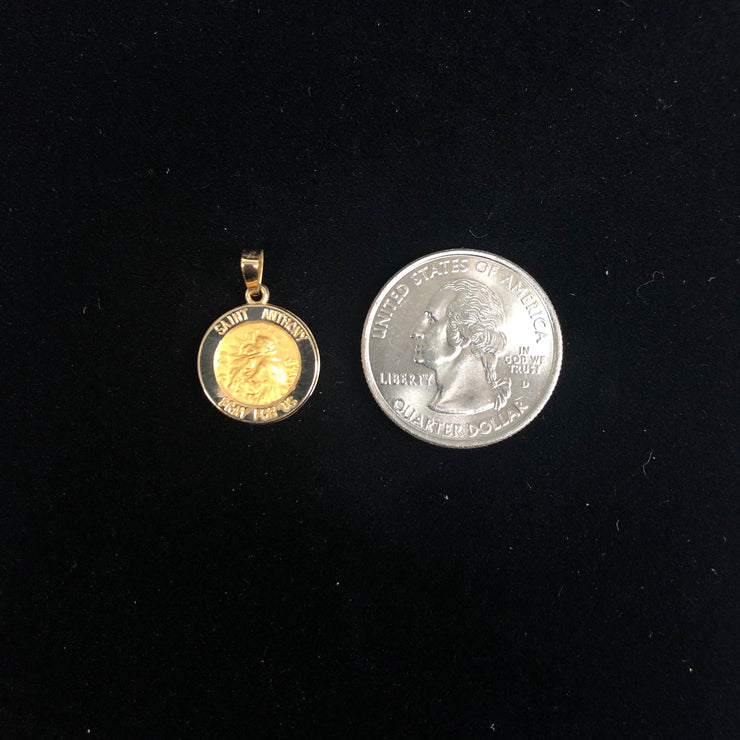 14K Gold Religious St. Anthony Charm Pendant