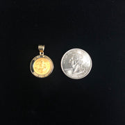 14K Gold St. Michael Charm Pendant with 1.8mm Singapore Chain Necklace