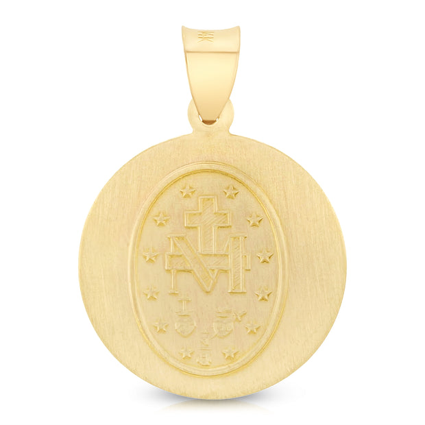 14K Gold Religious Milagrosa Charm Pendant