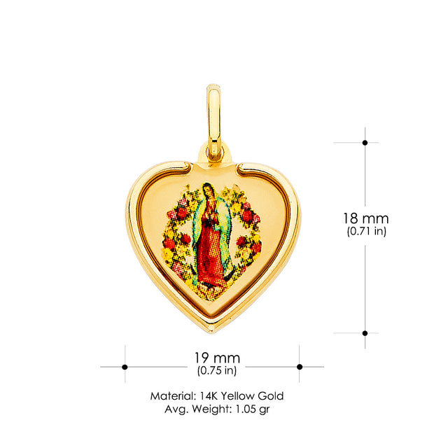 14K Gold Devine Infant Jesus Charm Pendant with 1.2mm Singapore Chain Necklace