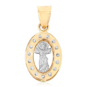 14K Gold Divine Infant Jesus CZ Religious Pendant