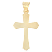 14K Gold Cross Stamp Charm Pendant with 3.1mm Figaro 3+1 Chain Necklace