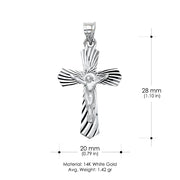 14K Gold Religious Crucifix Stamp Charm Pendant