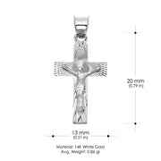 14K Gold Religious Crucifix Stamp Charm Pendant