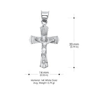 14K Gold Religious Crucifix Stamp Charm Pendant