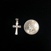 14K Gold Religious Cross Stamp Charm Pendant