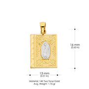 14K Gold Religious Charm Pendant