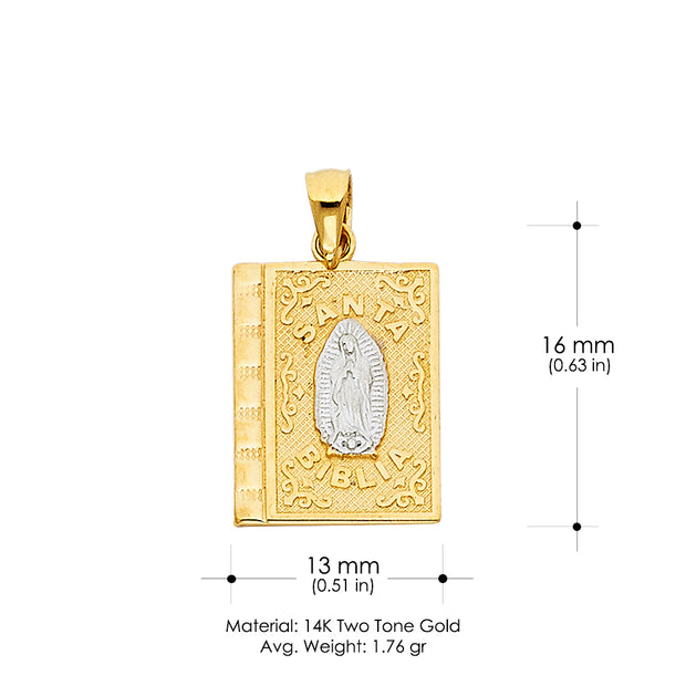 14K Gold Religious Charm Pendant