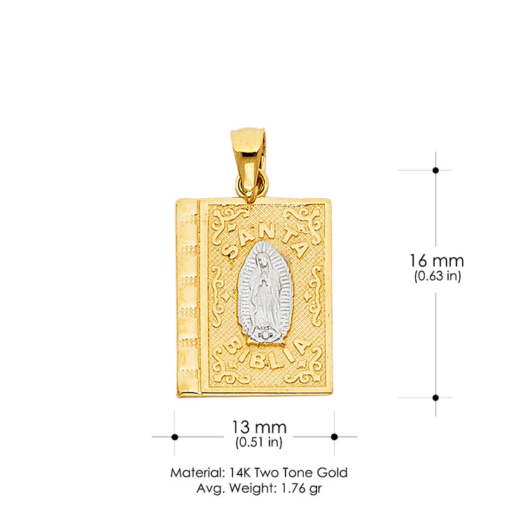 14K Gold Religious Charm Pendant