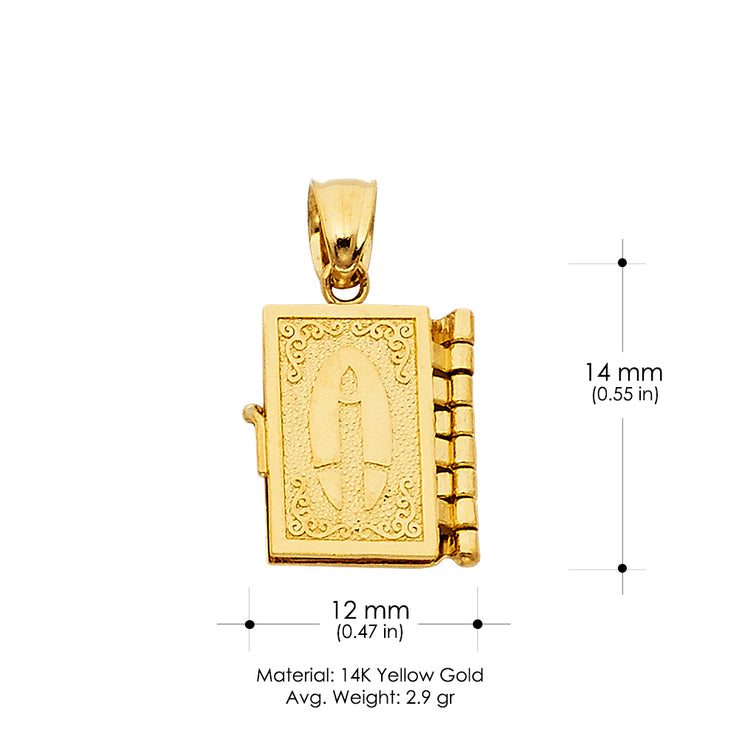 14K Gold Religious Charm Pendant