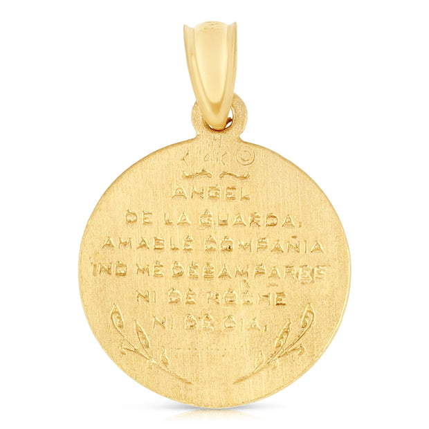 14K Gold Religious Angel Charm Pendant