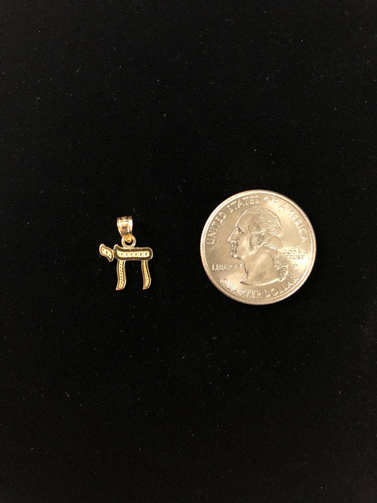 14K Gold Greek letter Pi Symbol or Mathematics Sign Charm Pendant