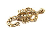 14K Gold CZ Scorpion Charm Pendant with 4.2mm Valentino Star Diamond Cut Chain Necklace