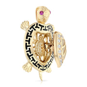 14K Gold Turtle Charm Pendant