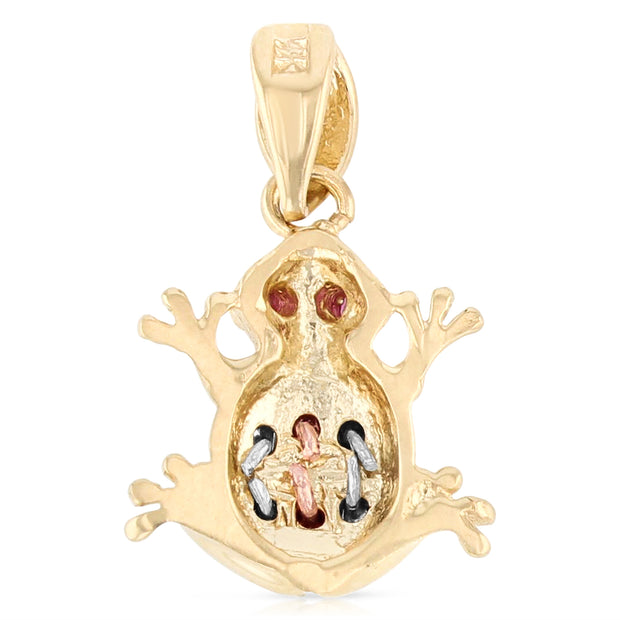 14K Gold Frog Charm Pendant