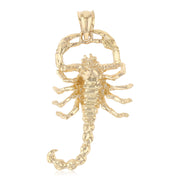 14K Gold Scorpion Charm Pendant with 1.2mm Box Chain Necklace