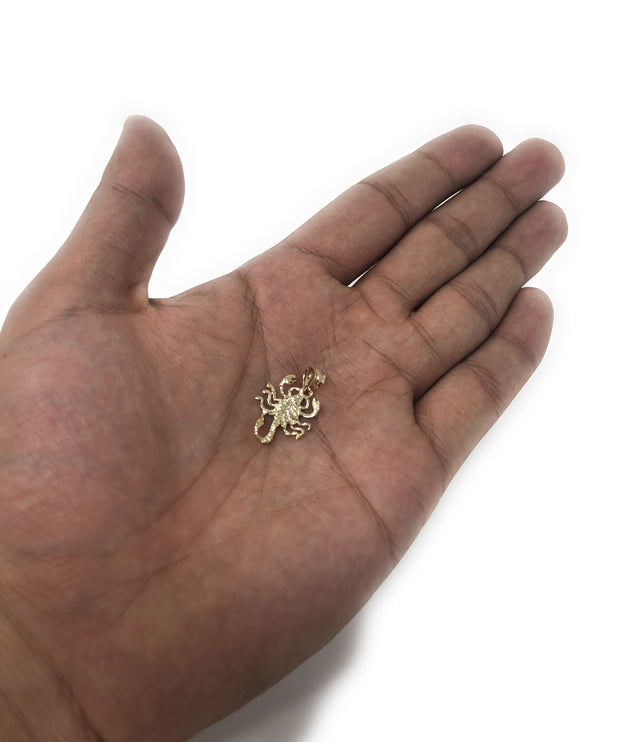 14K Gold Scorpion Charm Pendant