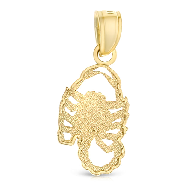 14K Gold Scorpion Charm Pendant with 1.2mm Singapore Chain Necklace