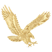 14K Gold Eagle Charm Pendant with 1.2mm Box Chain Necklace