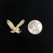 14K Gold Eagle Charm Pendant with 3.1mm Figaro 3+1 Chain Necklace