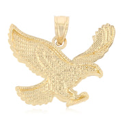 14K Gold Eagle Charm Pendant with 2.3mm Figaro 3+1 Chain Necklace