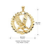 14K Gold Eagle Charm Pendant